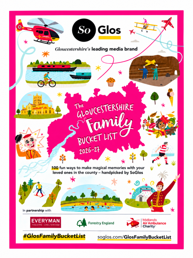 Printed SoGlos Gloucestershire Family Bucket List poster