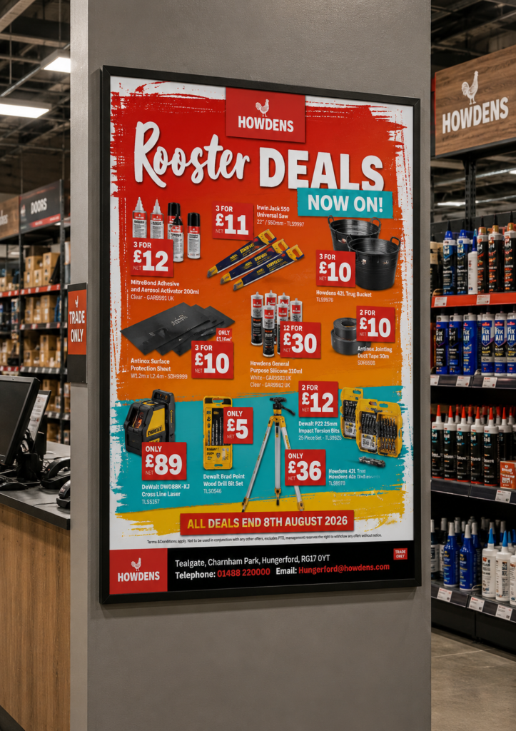 A0 poster mockup printed for Howdens