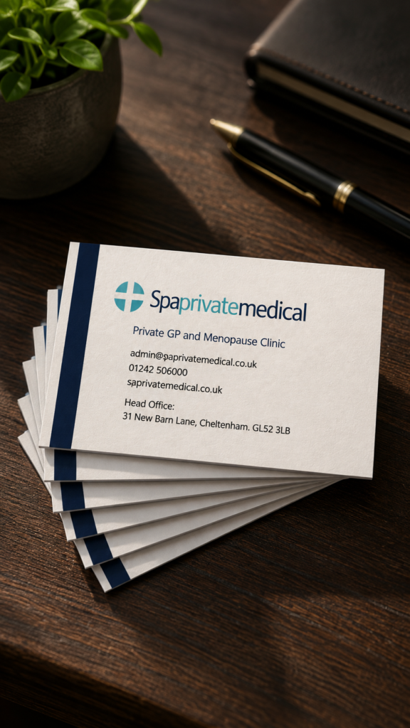 Business cards mockup printed for Spaprivatemedical