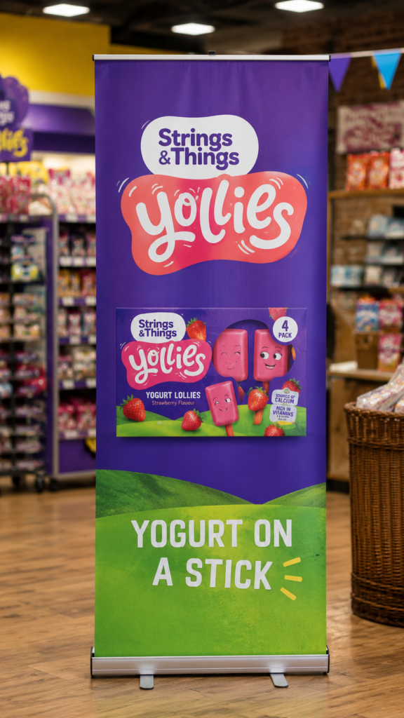 Strings & Things Yollies banner mockup